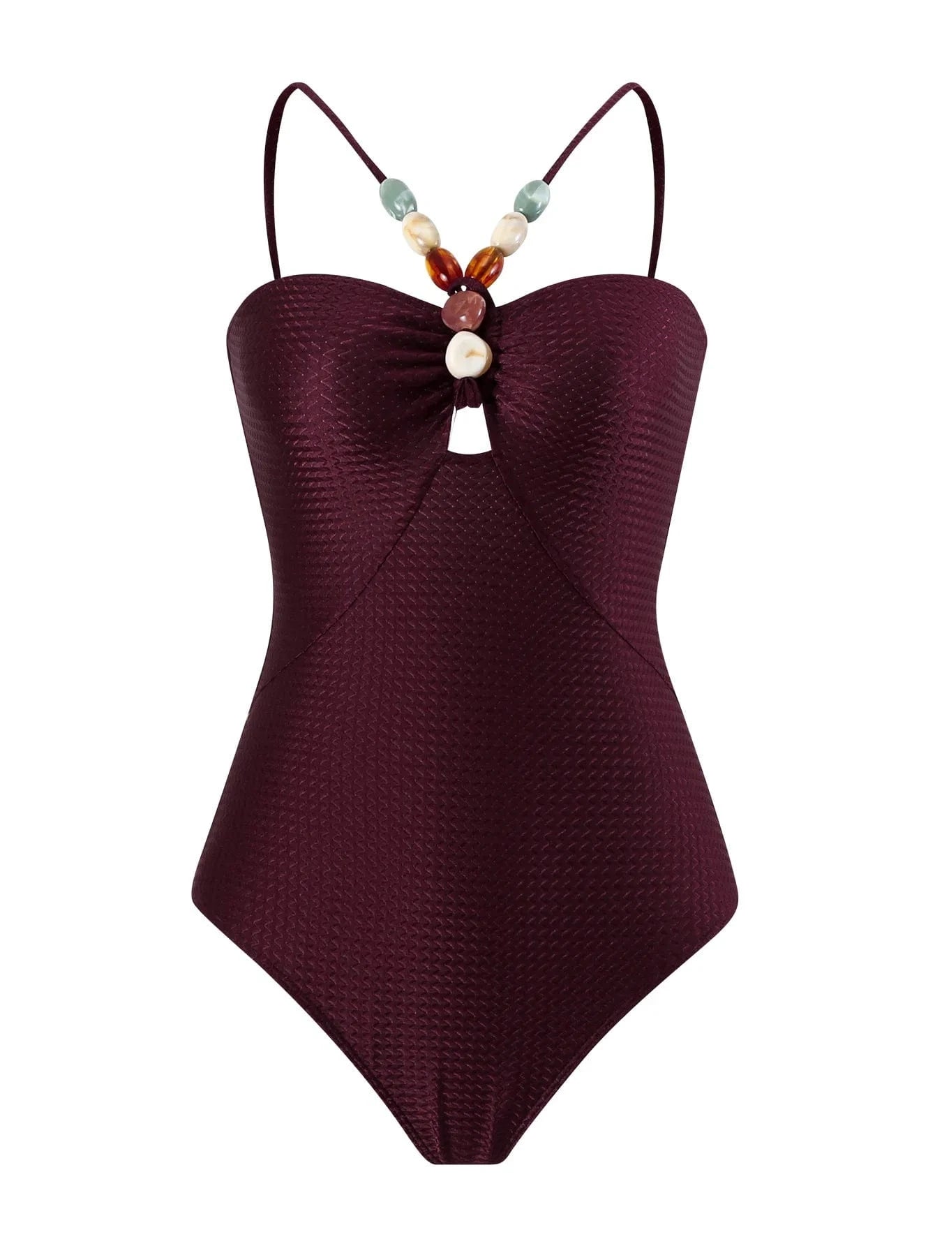 DAMOCHIC One Piece Swimsuit for Women Multicolor Lace Up Gem French Two Piece Long Dress Swim Skirt Suit Swimwear Beachwear 2024