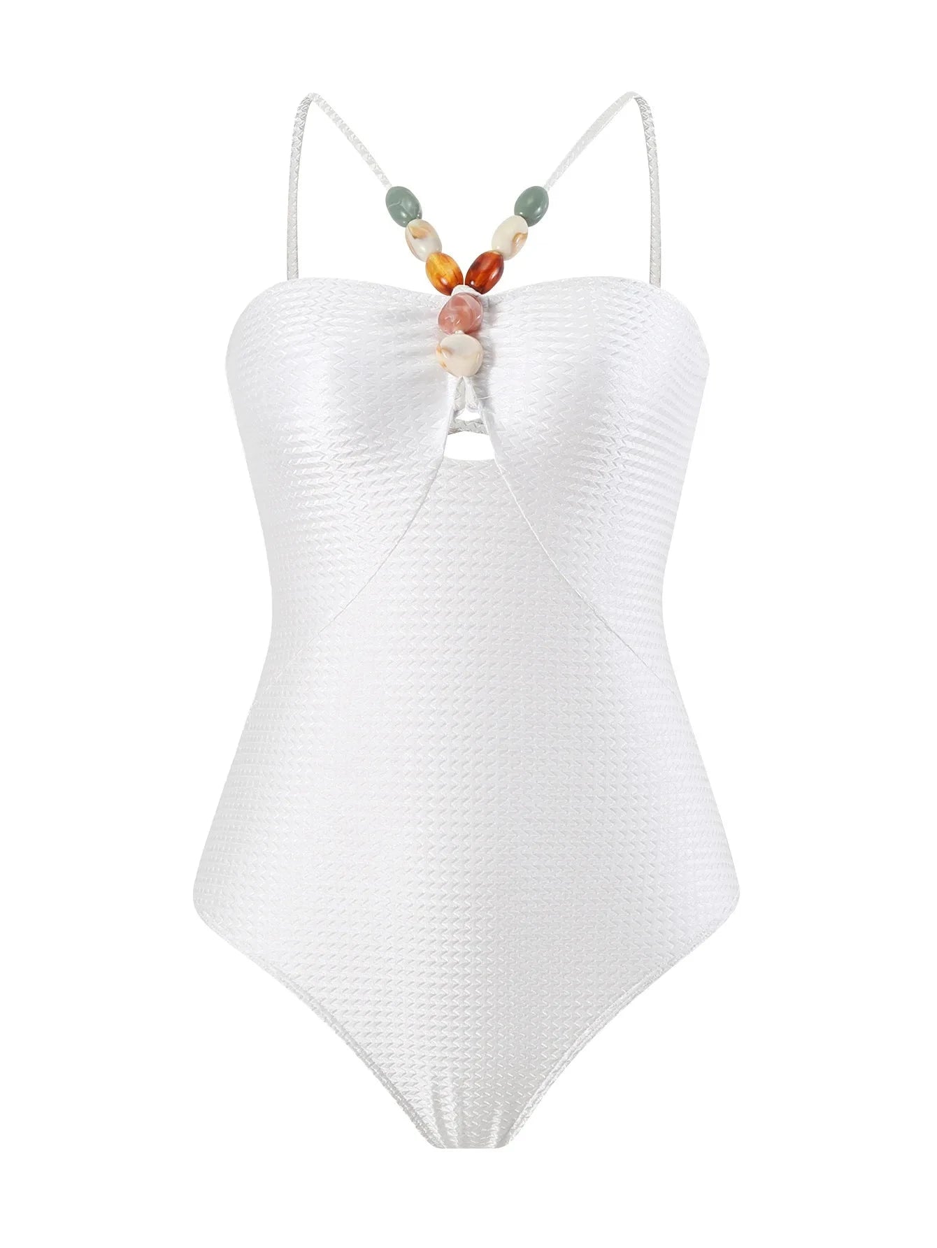 DAMOCHIC One Piece Swimsuit for Women Multicolor Lace Up Gem French Two Piece Long Dress Swim Skirt Suit Swimwear Beachwear 2024