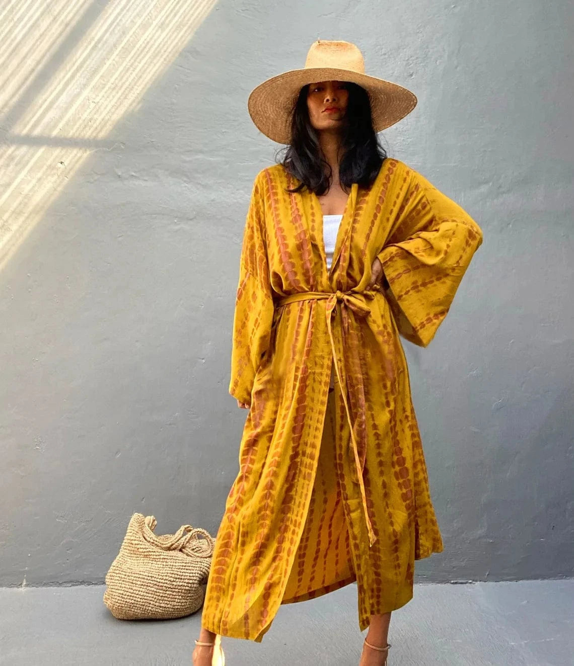 DAMOCHIC Rayon Kaftan Beach Cover Up with Belt Tie-Dye Bikini Cover Up Kimono Sarong Swimwear Print Long Beach Cover Ups 2023