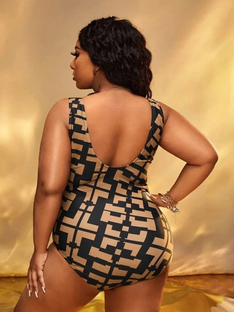 DAMOCHIC Reasonable Price Plus Size One Piece Swimwear High Cut Leg Print Beachwear Tummy Control Swimsuit Trending Bathing Suit