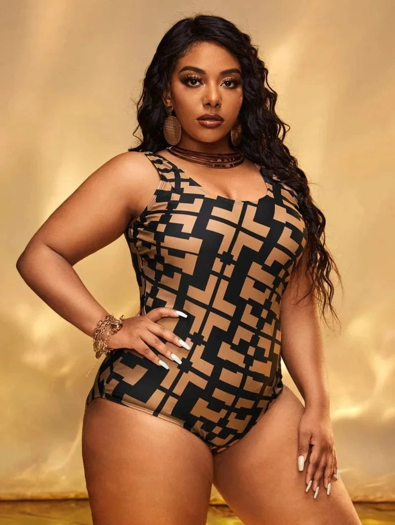 DAMOCHIC Reasonable Price Plus Size One Piece Swimwear High Cut Leg Print Beachwear Tummy Control Swimsuit Trending Bathing Suit