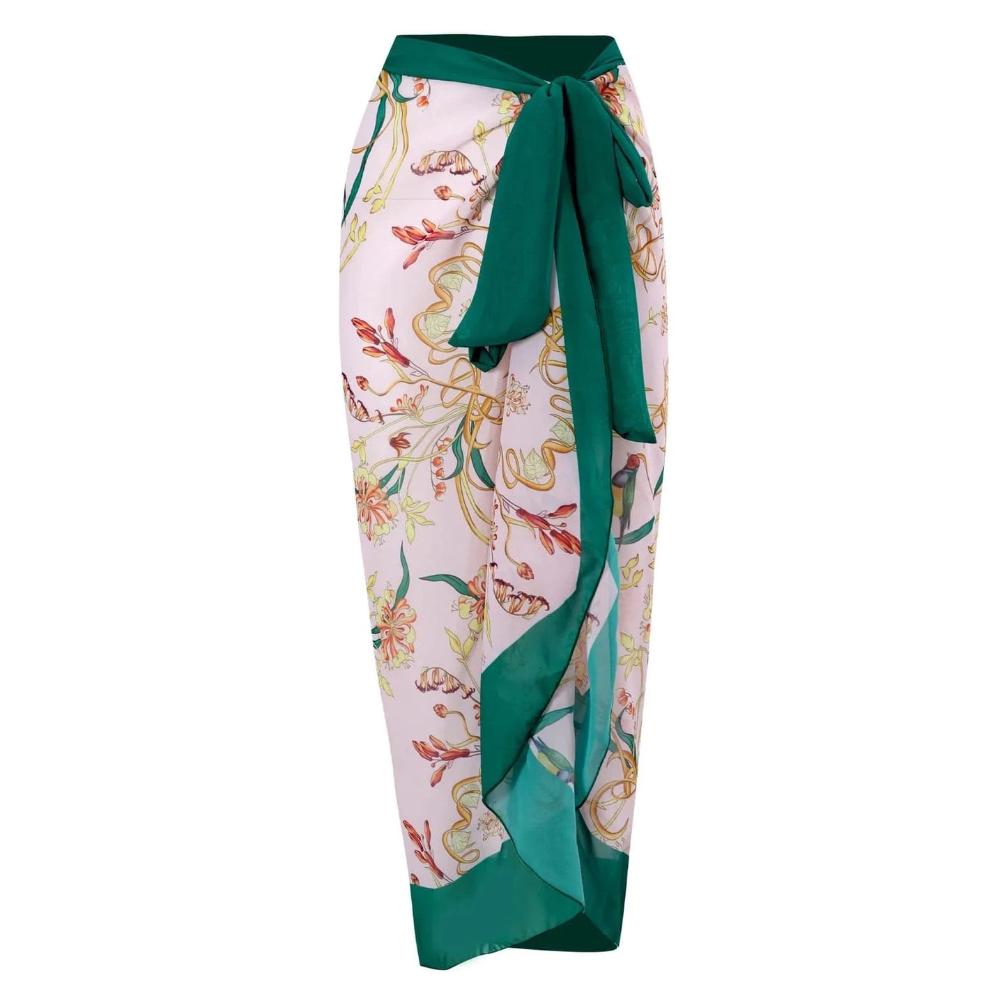 DAMOCHIC Sexy V Neck 1 Piece Bathing Suits Cover Set Print Two Piece Tummy Control Vintage Swimsuit with Sarong Cover Up 2023