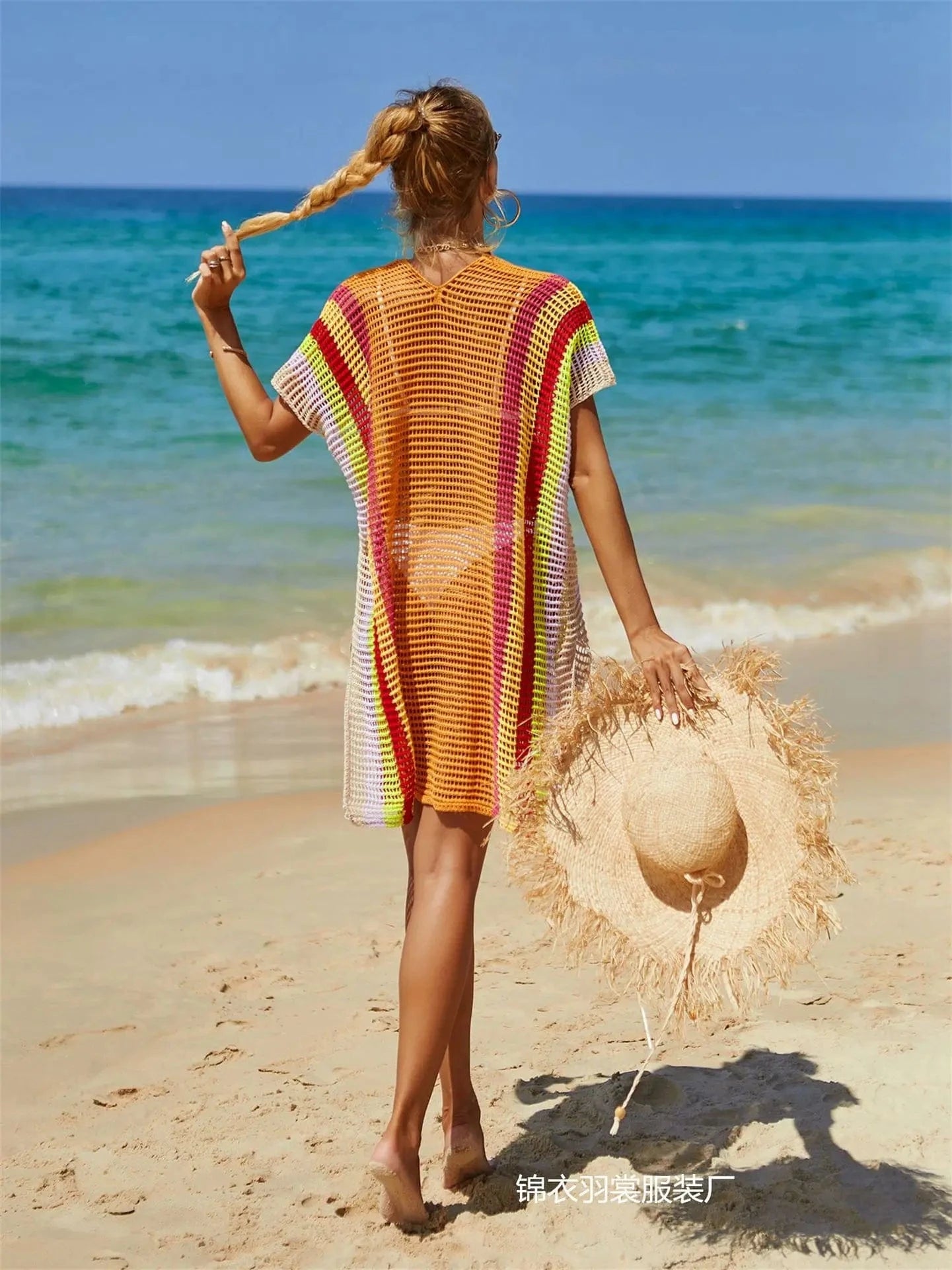 DAMOCHIC Swimsuit  cover up dresses Summer Hollow out Split  beach cover ups V-Neck Bathing Suit cover up for ladies 2023