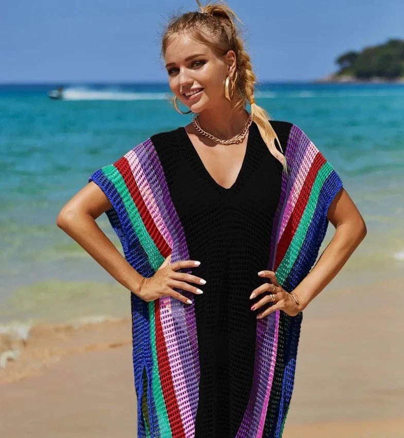 DAMOCHIC Swimsuit  cover up dresses Summer Hollow out Split  beach cover ups V-Neck Bathing Suit cover up for ladies 2023