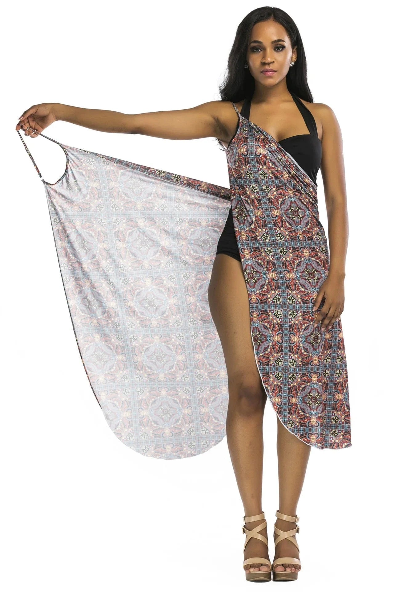 DAMOCHIC Swimwear Manufacturer Cover Ups Printed Bathing Suit Wrap Beach Dress Women Bikini Beachwear Cover Ups 2023 Supplier