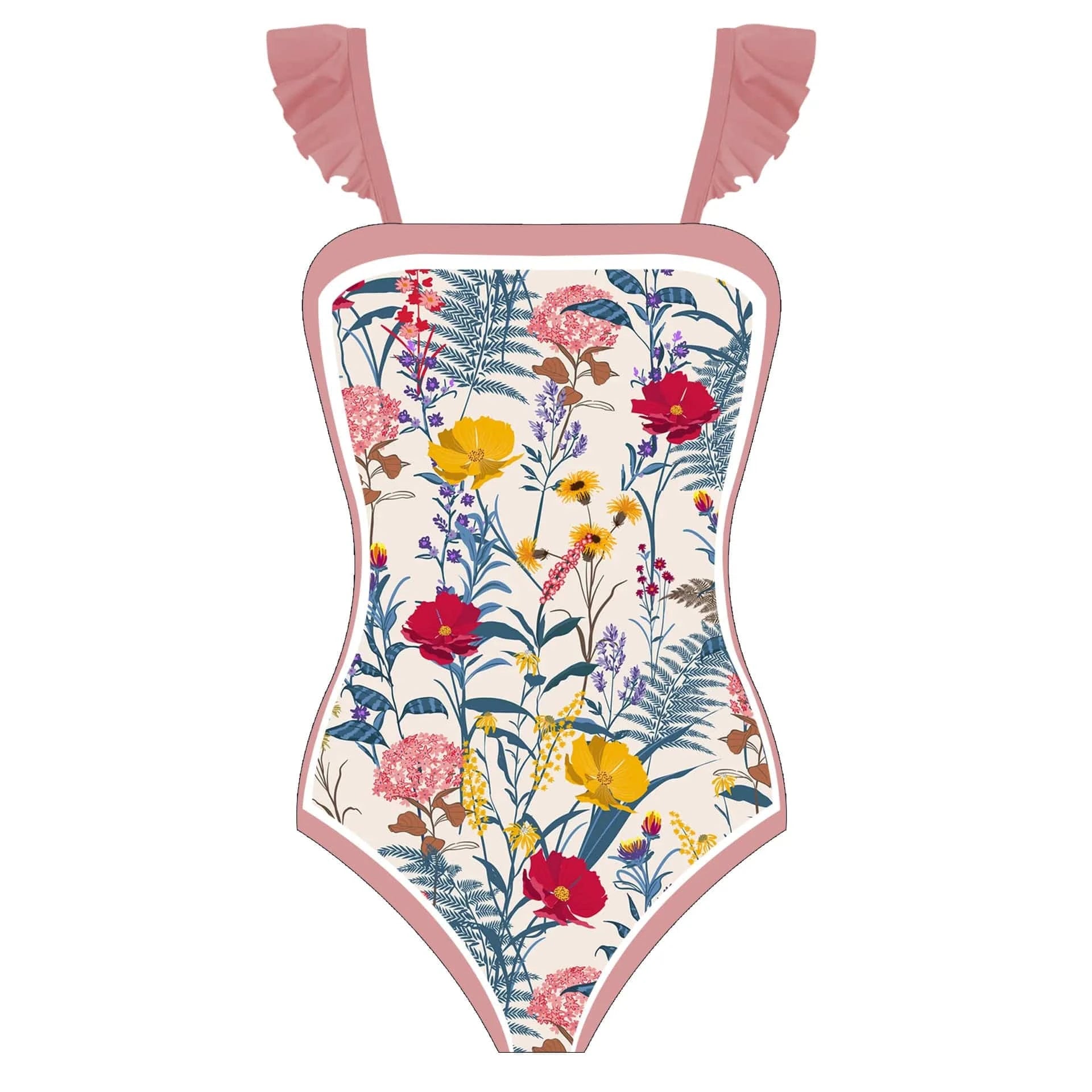 DAMOCHIC Wholesale New Swimwear Beachwear Luxury Floral Print One Piece Swimsuit with Cover Up Beachwear Sexy for Women 2023