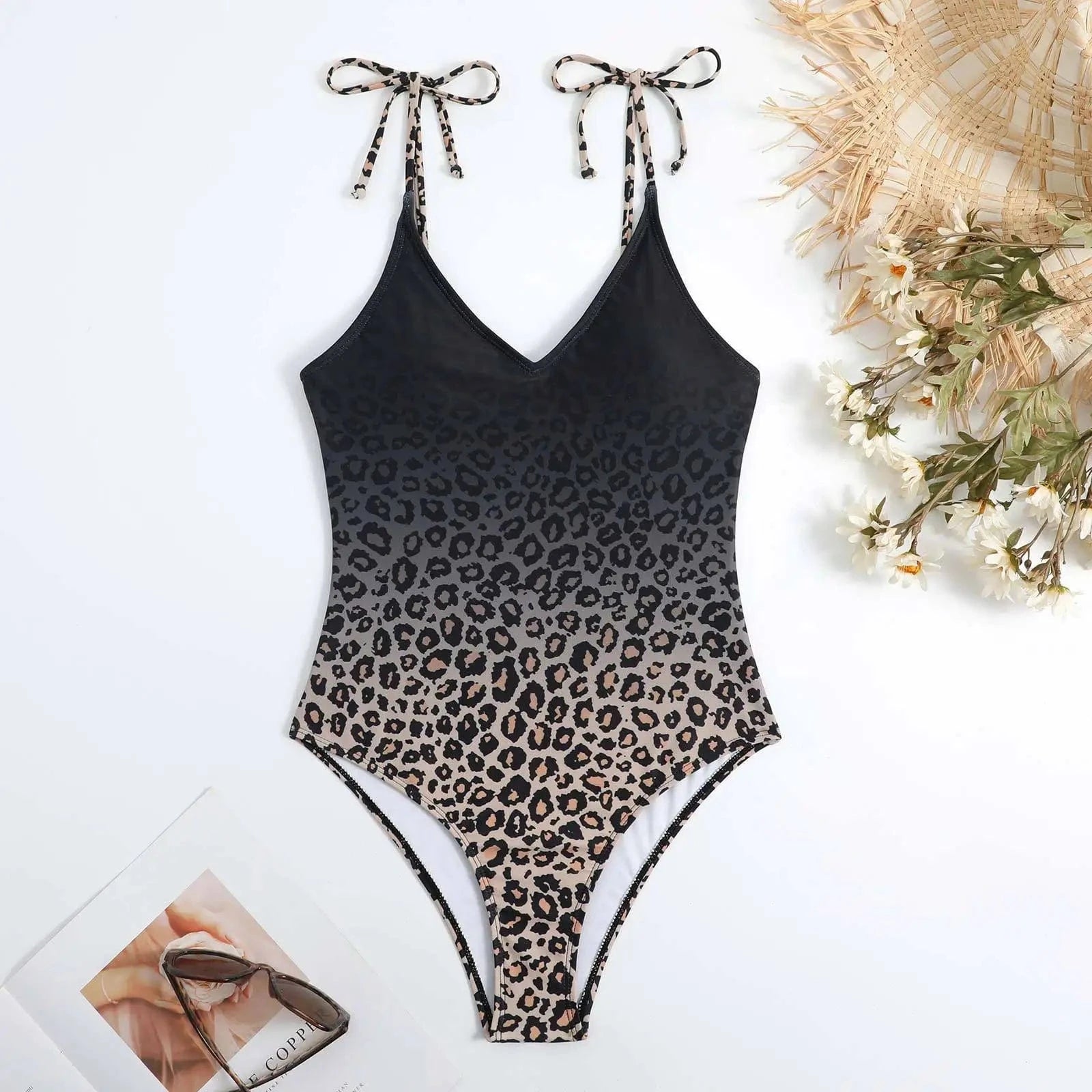 DAMOCHIC Wholesale One Piece Swimwear Leopard Print Swimsuit with Beach Cover Up Wrap Skirt High Leg 1 Piece Bathing Suit 2023