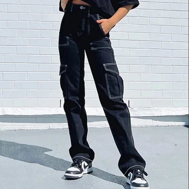DAMOCHIC Women's Clothing Cargo Pants Mujer Winter Casual Long Cargo Trousers Multi Pockets Fall Cargo Pants Women High Quality