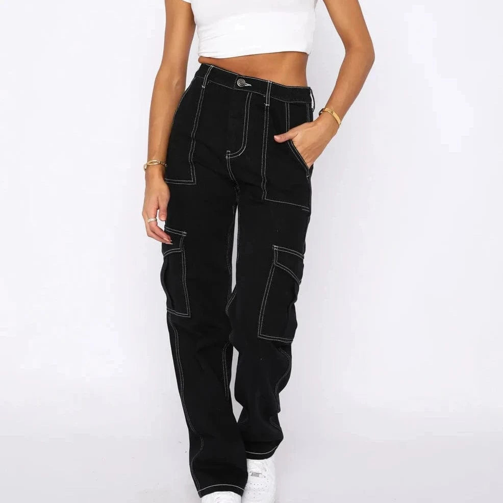 DAMOCHIC Women's Clothing Cargo Pants Mujer Winter Casual Long Cargo Trousers Multi Pockets Fall Cargo Pants Women High Quality