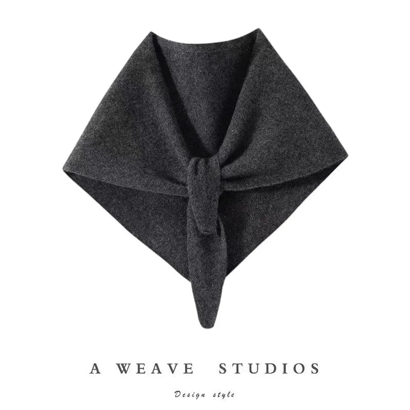 Dark Grey / One Size CHICUU Women 100% Cashmere Scarf Spring Autumn Triangular Scarf Cashmere Knitwear Luxury Grace Simple Style Scarf Pure Color