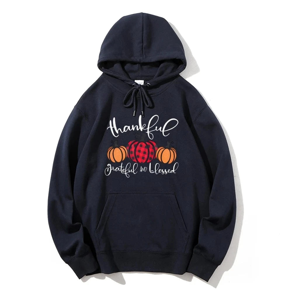 DEEP BLUE / S Halloween Pumpkin Graphic Hoodie Casual Drawstring Design Thermal Top Long Sleeve Multi Pocket Sweatshirt Fashion Sweater Autumn