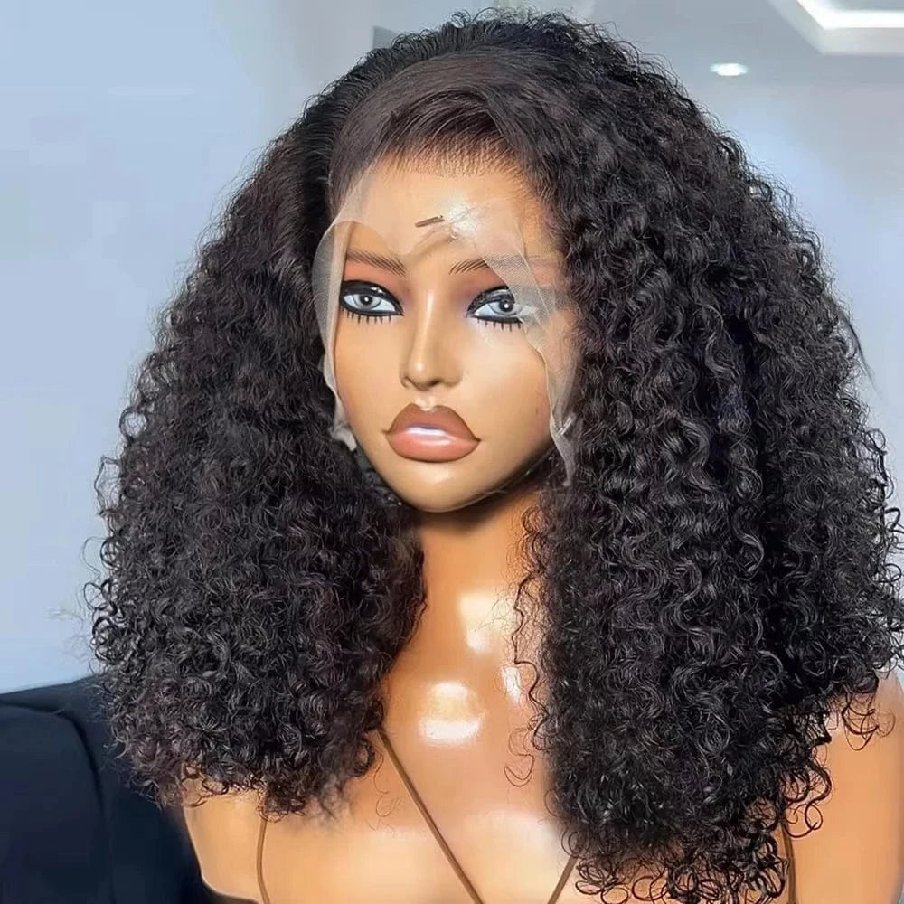 Deep Wave Curly 13x4 Transparent Lace Front Wig Short Bob Lace Wig Baby Hair Human Hair 4x4 Lace Closure Wig for Black Women