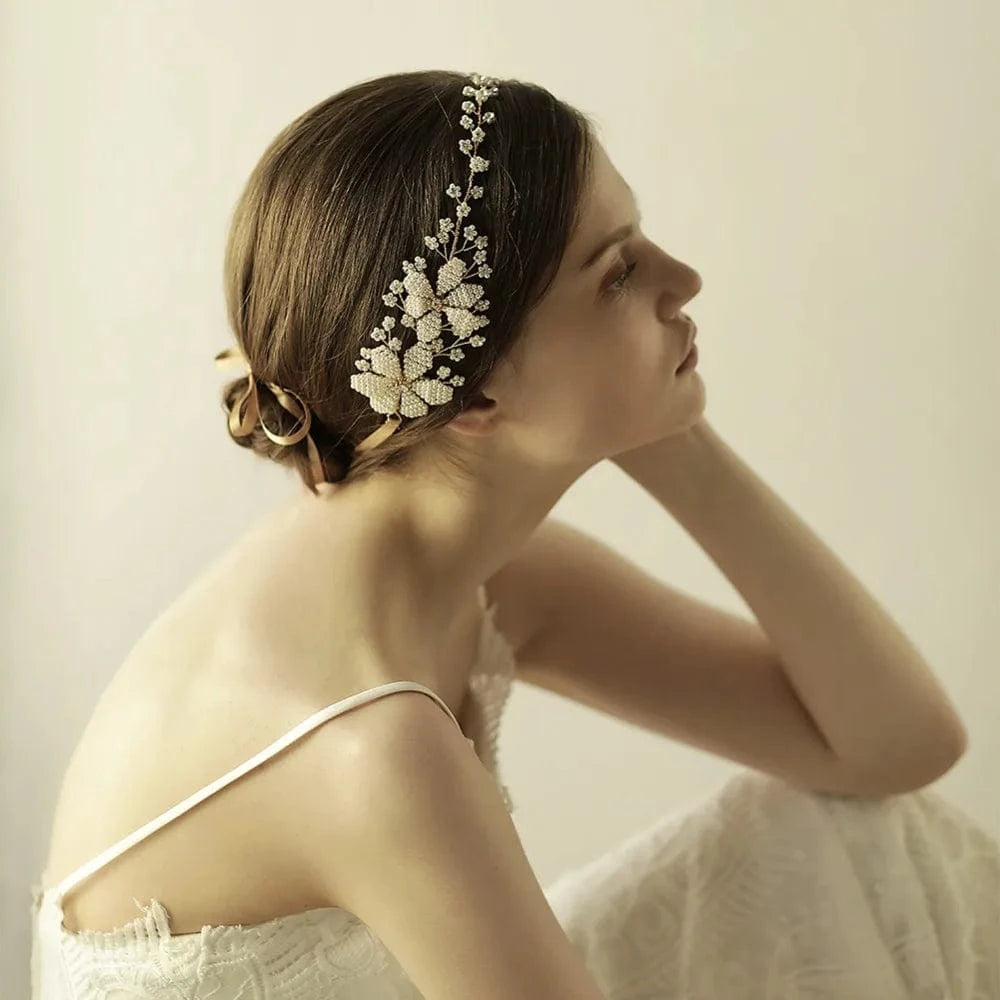 default New Fashion Crystal beads Flower Headpiece Wedding Hair Accessories Special Occasion Headbands Bridal Headband Tiara