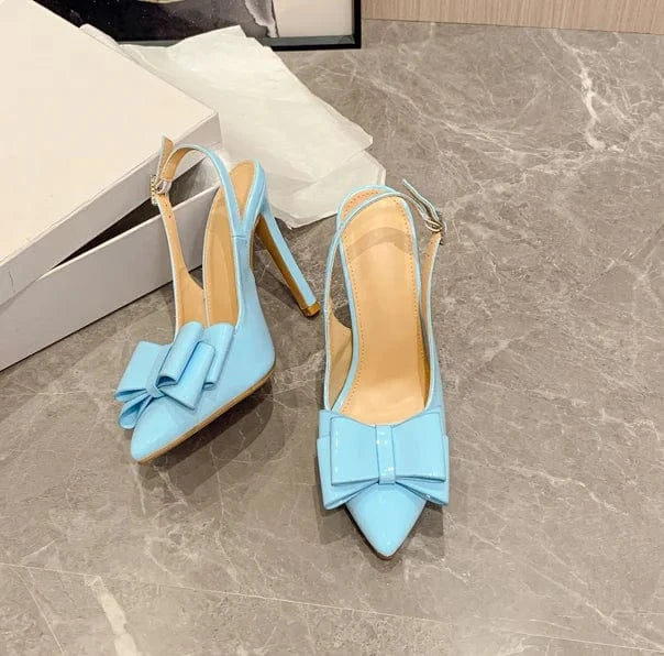 DEleventh Shoes designer luxury dress bridal high heel shoes office bridal pointed bowknot heels sandal