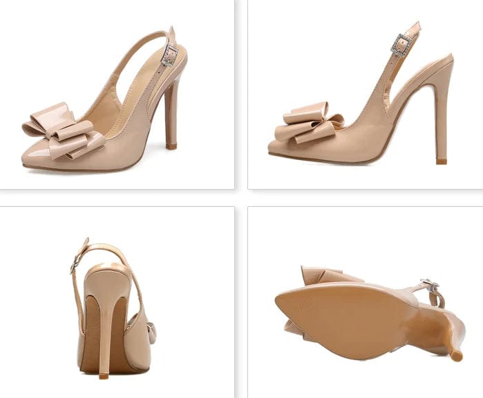 DEleventh Shoes designer luxury dress bridal high heel shoes office bridal pointed bowknot heels sandal