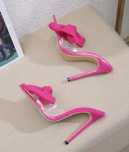 DEleventh Shoes Sexy High Heel Fashion Bow Tie Pumps Summer Slippers Wedding Shoes Thin High Heels