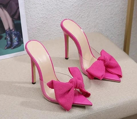 DEleventh Shoes Sexy High Heel Fashion Bow Tie Pumps Summer Slippers Wedding Shoes Thin High Heels