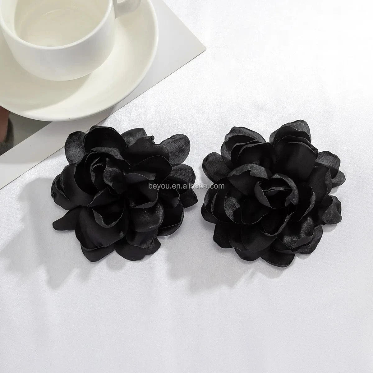 Delta Inspiration Red Black Purple White Simple Flower Fabric Ear Stud Fashion Pierce Wedding Holiday Party Earring Jewelry Gift