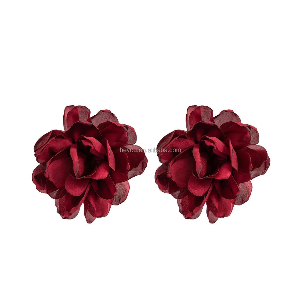 Delta Inspiration Red Black Purple White Simple Flower Fabric Ear Stud Fashion Pierce Wedding Holiday Party Earring Jewelry Gift