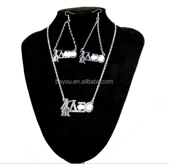 Delta Sigma Theta Triangle DST Pyramid Earrings Jewelry Set Hot-selling Gifts Jewelry