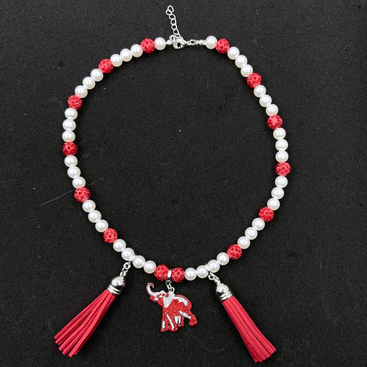 Delta Tassel Number Elephant Necklace Set Jewelry