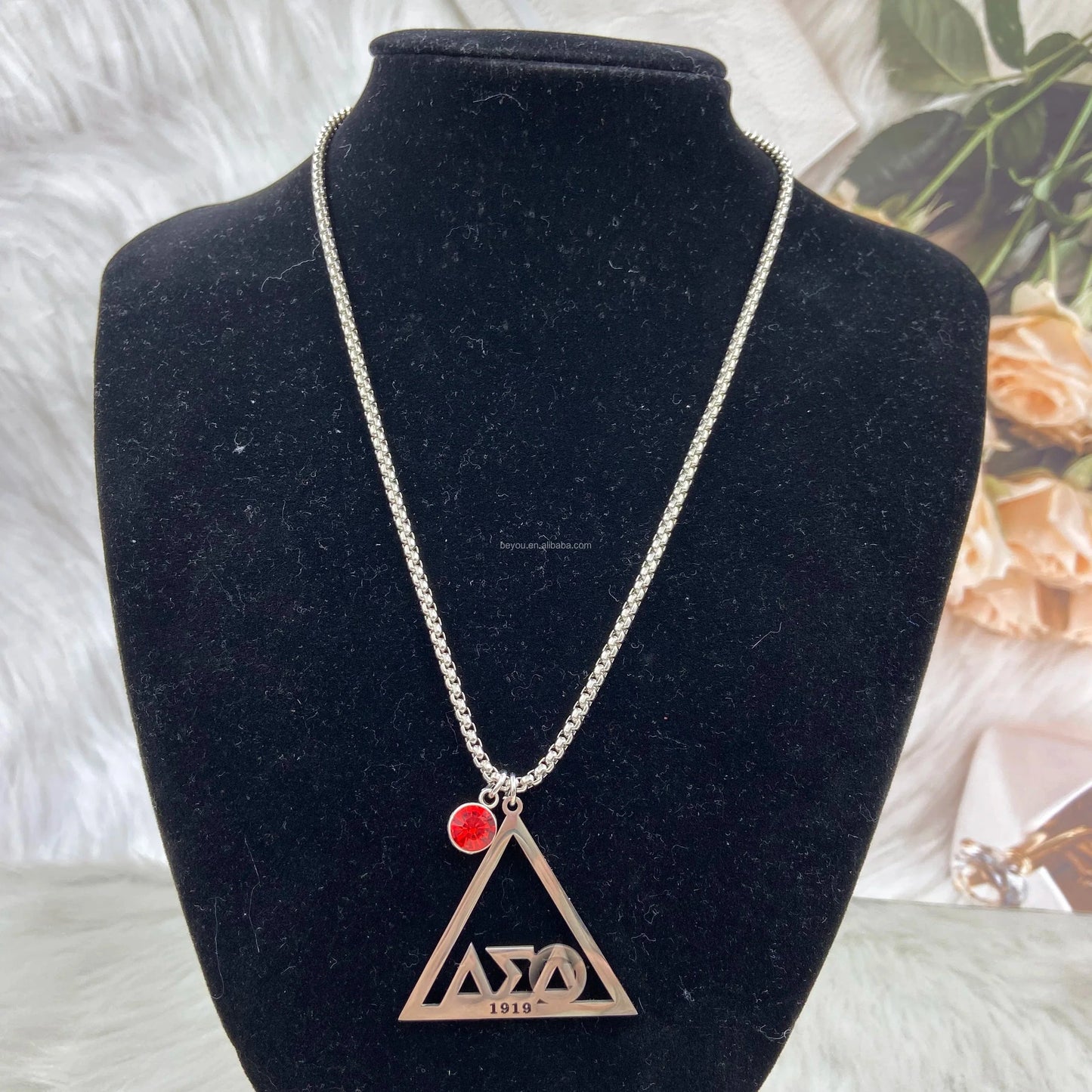 Delta White Pearl African Violet Purple Flower Pendant Necklace Bracelet Set Crystal Spacers Necklace Bangle Jewelry