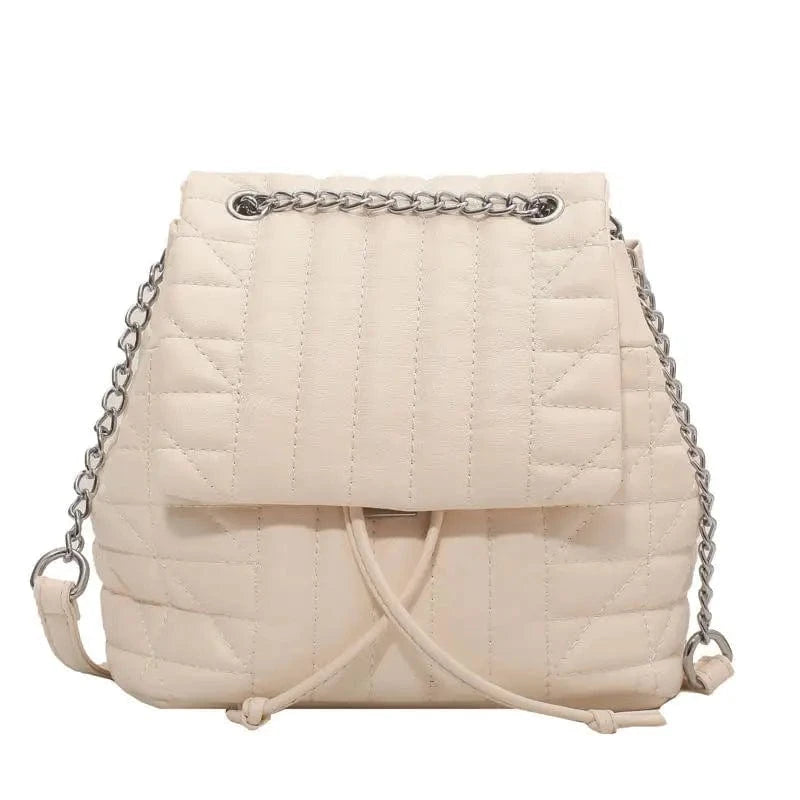Designer famous brand / White 2024 New Arrivals High Quality PU Leather Quilted Chain Female Ladies Famous Brand Luxury Handbags Back Packs Women's Tote Bags