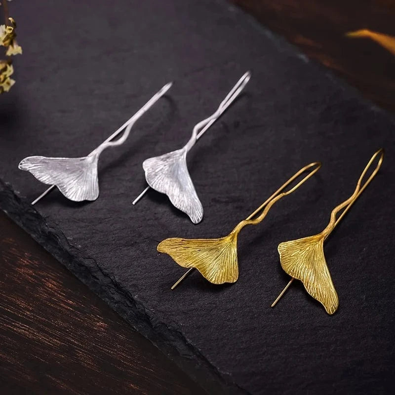 Designer Silver Ginkgo Leaf gold filled jewelry