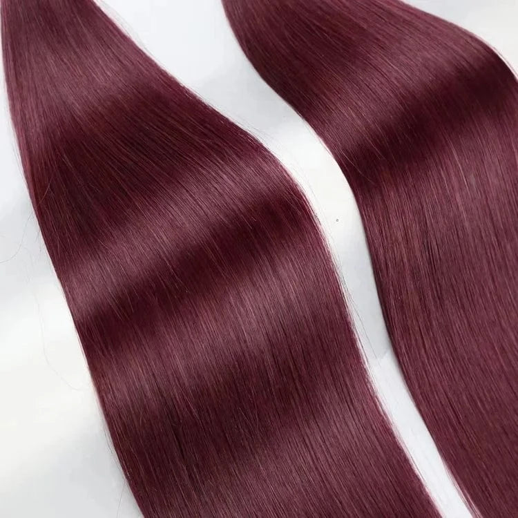 Double Drawn Cuticle Aligned Virgin Russian Remy Hair Italian Keratin Pre bonded Flat Tip Human Hair Extension