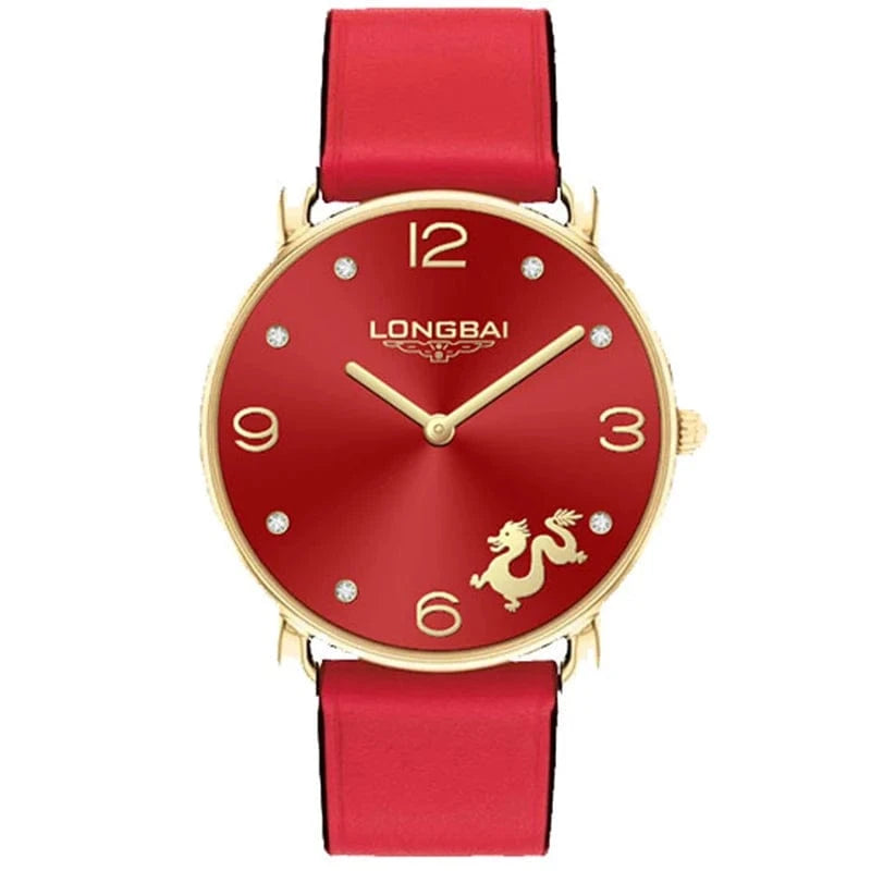 Dragon Rabbit Zodiac Elegance Ultra-thin Pink Ladies Wristwatch Luxury Leather Womens Bracelet Quartz Watches