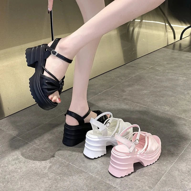 Dropshipping Custom Logo Pink Bow-knot Fashion Comfortable Women's Wedges Sandals Height Increasing Shoes Girls Sandals