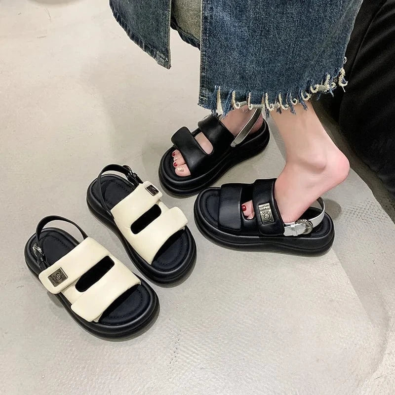Dropshipping Custom Logo Women Flat Sandals Comfortable 2024 Walking Style Casual Ladies Wedges Sandals