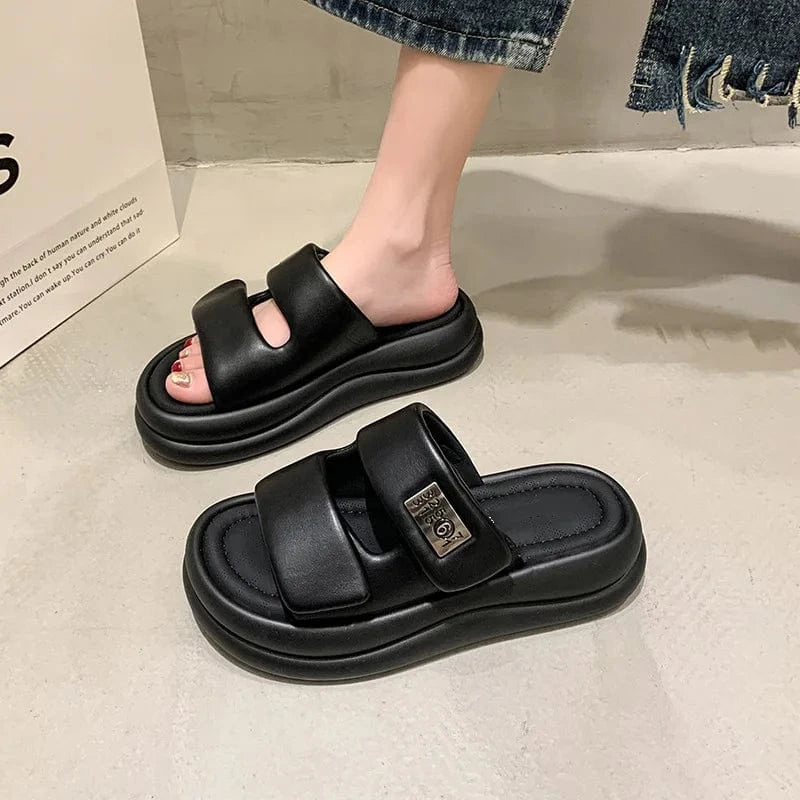 Dropshipping Custom Logo Women Flat Sandals Comfortable 2024 Walking Style Casual Ladies Wedges Sandals