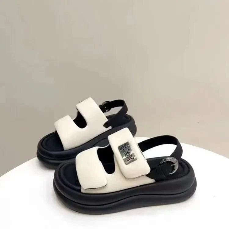 Dropshipping Custom Logo Women Flat Sandals Comfortable 2024 Walking Style Casual Ladies Wedges Sandals