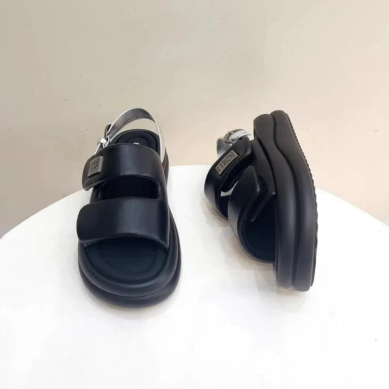 Dropshipping Custom Logo Women Flat Sandals Comfortable 2024 Walking Style Casual Ladies Wedges Sandals