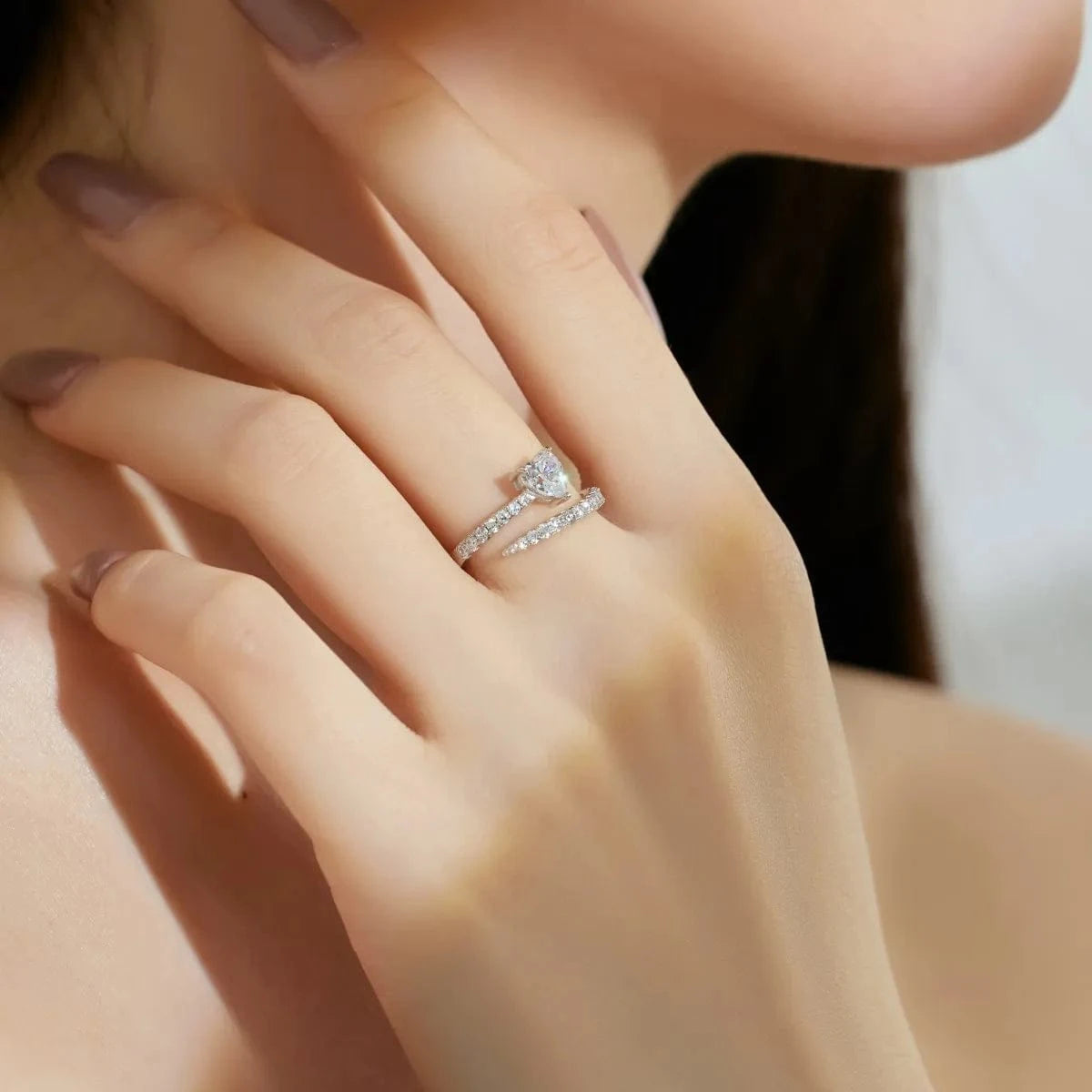 Dylam High Quality Cubic Zirconia Heart Shape Ring Jewelry Women Bride Promise 925 Sterling Silver Ring Engagement Wedding Ring