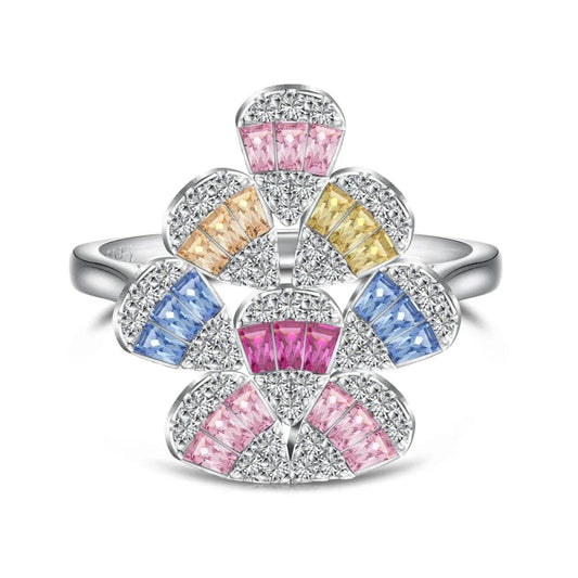 DYLAM New Arrival Stylish Non Tarnish Sterling Silver Rhodium Plated Luxurious 5A Baguette Zirconia Jewelry Rings for Women