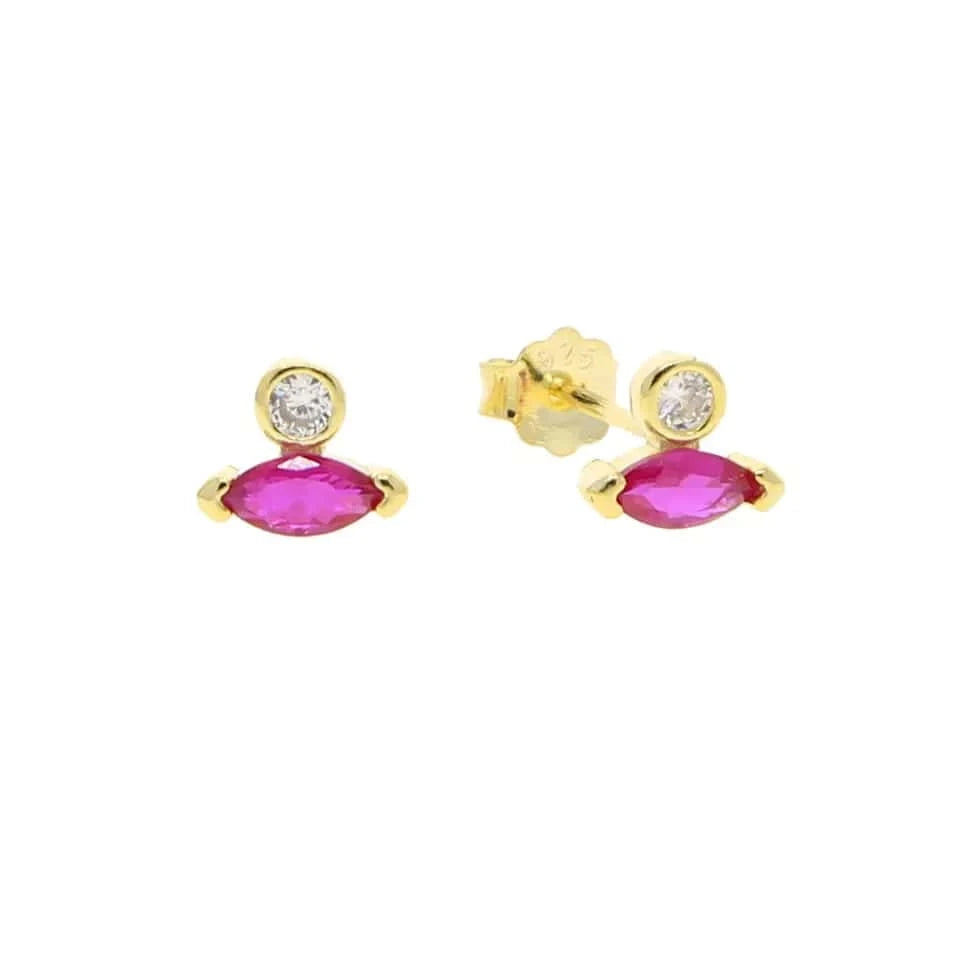 E1046-Red 100% 925 Sterling Silver Multi Piercing Earring Minimal Delicate Gold Plated Butterfly Flower Mini Hoop Fine Silver Jewelry