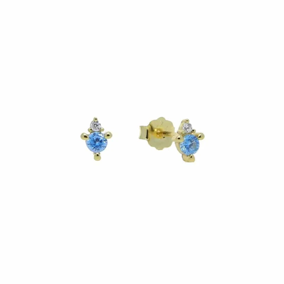 E1122-Light Blue 100% 925 Sterling Silver Multi Piercing Earring Minimal Delicate Gold Plated Butterfly Flower Mini Hoop Fine Silver Jewelry