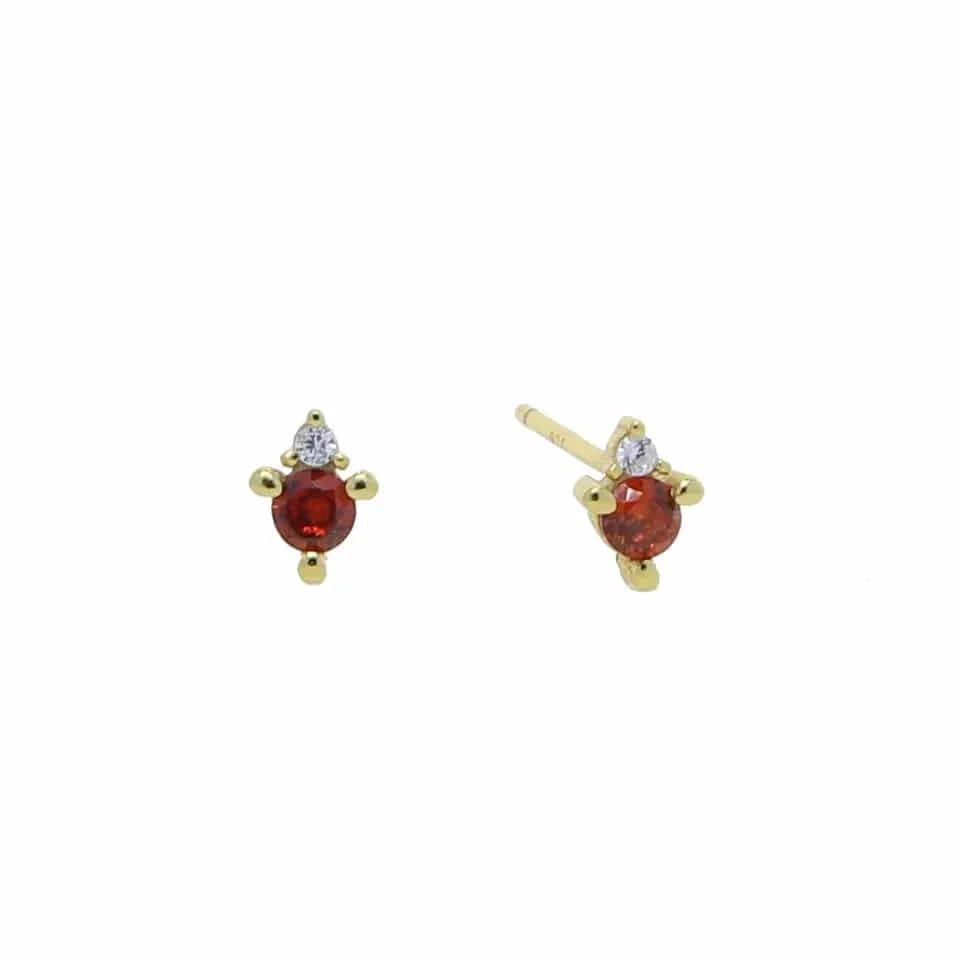 E1122-Red 100% 925 Sterling Silver Multi Piercing Earring Minimal Delicate Gold Plated Butterfly Flower Mini Hoop Fine Silver Jewelry