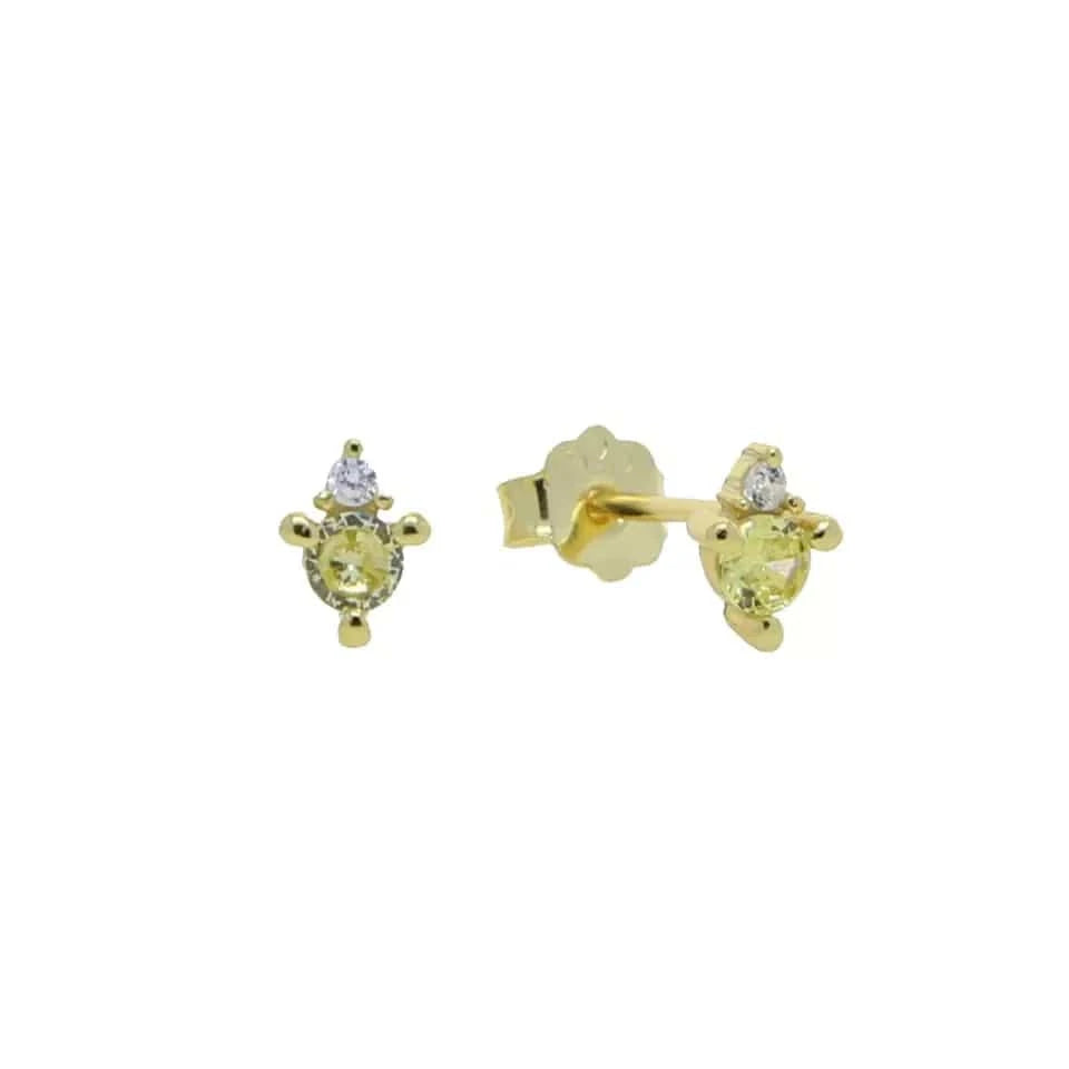 E1122-Yellow 100% 925 Sterling Silver Multi Piercing Earring Minimal Delicate Gold Plated Butterfly Flower Mini Hoop Fine Silver Jewelry