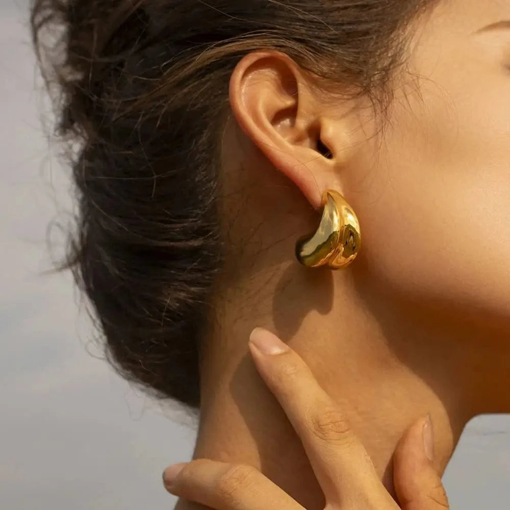 E1932 18k gold plated stainless steel waterproof designer popular brands fashion earrings 2023