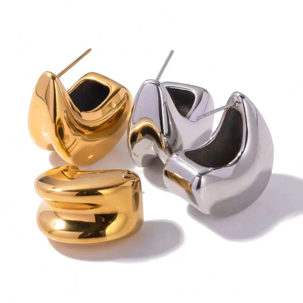 E1932 18k gold plated stainless steel waterproof designer popular brands fashion earrings 2023