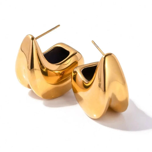 E1932 18k gold plated stainless steel waterproof designer popular brands fashion earrings 2023