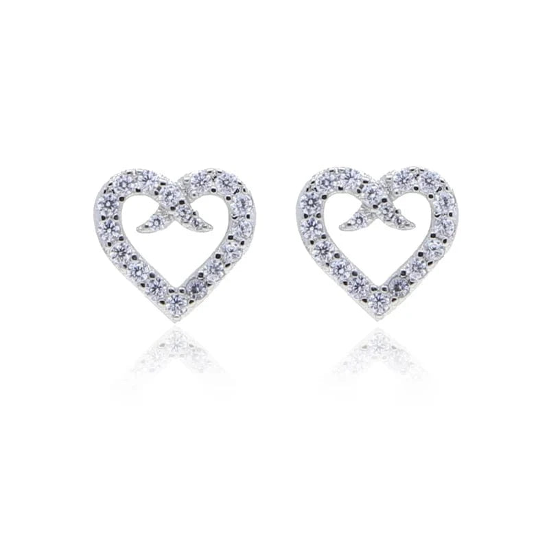 E217-P-earring 18K Gold Plated Charm Fashion Women Jewelry Set Micro Pave 5A CZ Diamond Hallow Heart Shape Necklace Bracelet Ring Earring