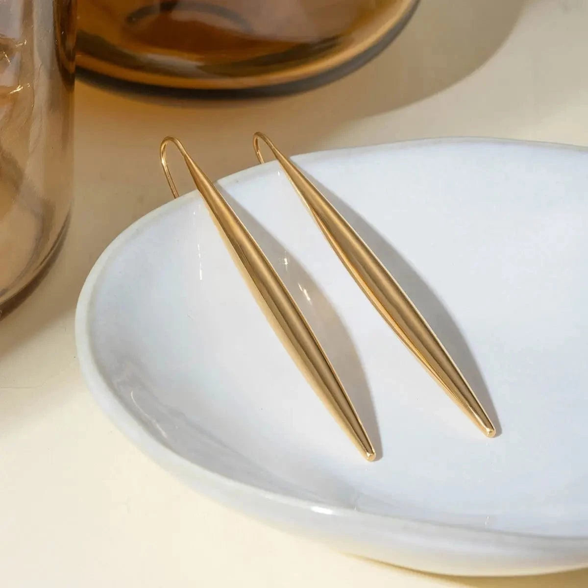 E2699 E2699 18K Gold Plated Stainless Steel Gold-colored Wolf Tooth Earrings