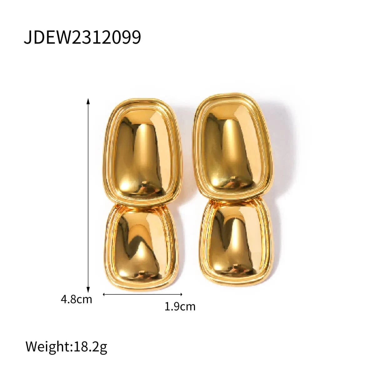 E2981 E2981 Jewelry High Polish Rectangular Hoop Earring Gift Stainless Steel Rectangle Hoop Earring for Women
