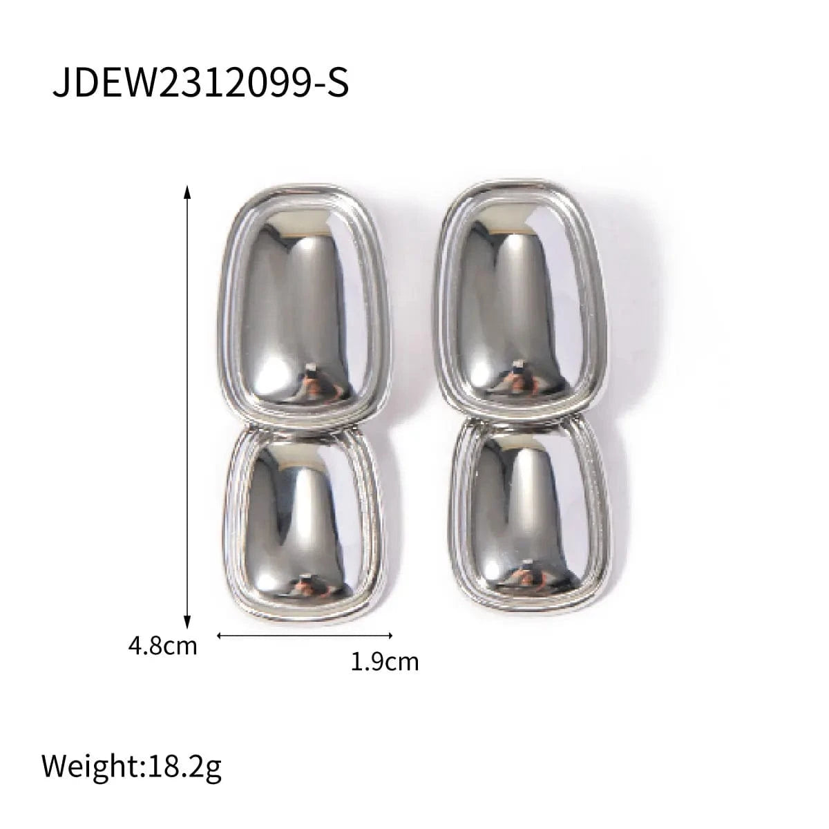 E2981S E2981 Jewelry High Polish Rectangular Hoop Earring Gift Stainless Steel Rectangle Hoop Earring for Women
