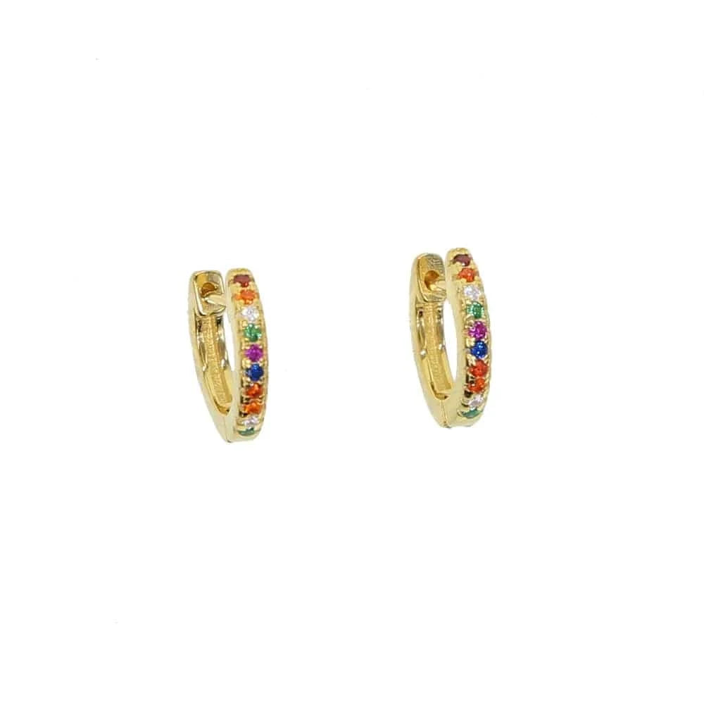 E358-Gold 100% 925 Sterling Silver Multi Piercing Earring Minimal Delicate Gold Plated Butterfly Flower Mini Hoop Fine Silver Jewelry
