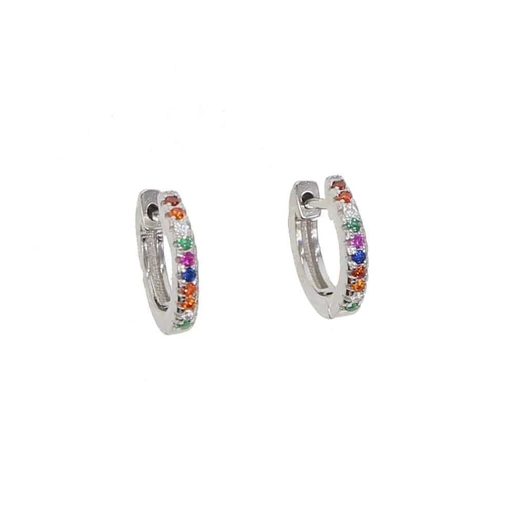 E358-Silver 100% 925 Sterling Silver Multi Piercing Earring Minimal Delicate Gold Plated Butterfly Flower Mini Hoop Fine Silver Jewelry